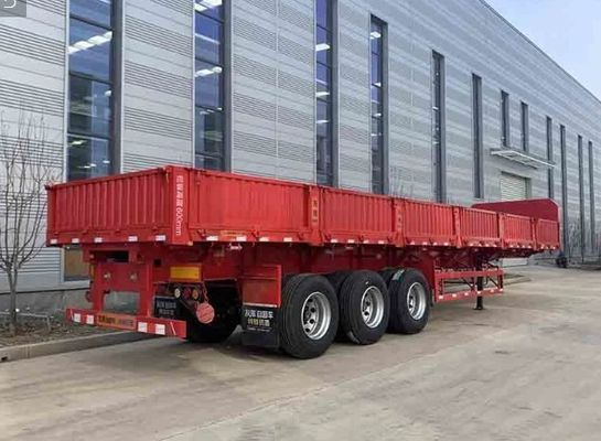 Wosheng Tri-Axle Side Dump Trailer με υδραυλική ανύψωση και διαστάσεις 13000*2550*2900mm
