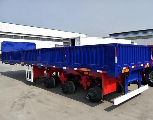 3 Άξονες Drop Side Wall Semi-Trailer Κατάλληλο για τη μεταφορά φορτίου Σχεδιασμός φράχτη