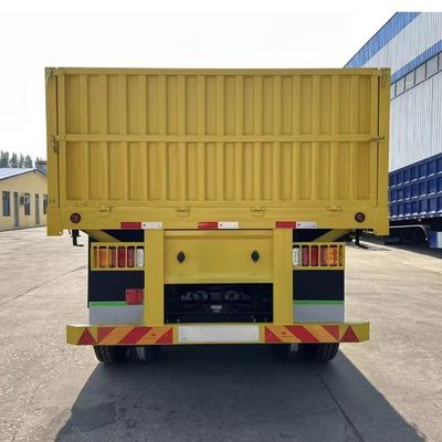 Ατσάλι 3 άξονας 40ft 12.4m Φράχτης φορτίου ημιπροωθητήριος πλευρικός τοίχος τροχόσπιτο φορτηγό για χύδημα φορτίο