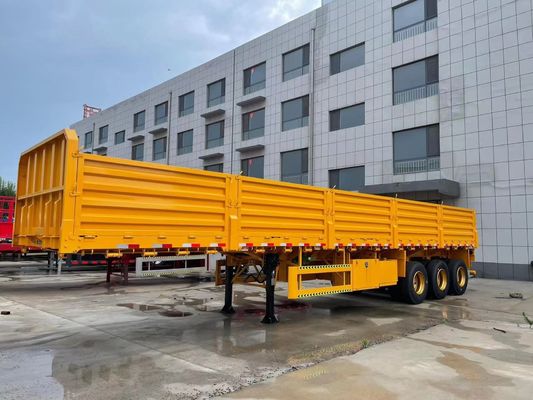 Ατσάλι 3 άξονας 40ft 12.4m Φράχτης φορτίου ημιπροωθητήριος πλευρικός τοίχος τροχόσπιτο φορτηγό για χύδημα φορτίο