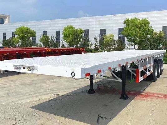Προσαρμόσιμο 3 άξονες 40-60 τόνων πλατφόρμα επίπεδης κρεβατιού ημιπροωθητήρα για μεταφορά εμπορευματοκιβωτίων