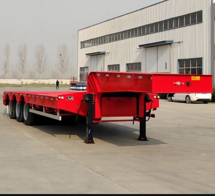 30-120 τόνων Lowboy Steel Lowbed Semi Trailer με υψηλή χωρητικότητα φόρτωσης