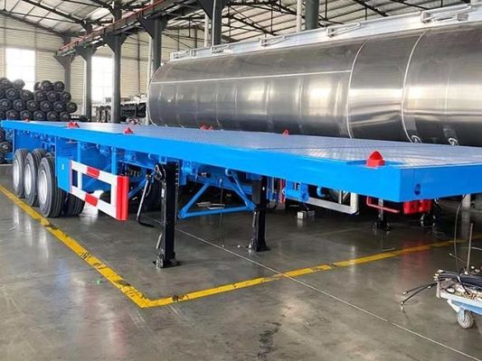 Το μέγιστο ωφέλιμο φορτίο της Wosheng είναι 30000 κιλά 3 άξονας 4 άξονας ατσάλινο δοχείο επίπεδο κρεβάτι ημι-ριμπάουτ