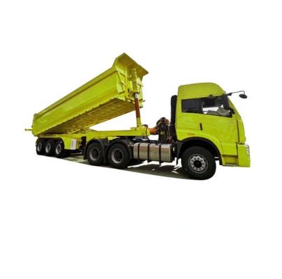 Τροχαίο ρυμουλκούμενο WS Αλουμινίου Τριάξο Hydraulic Grain Rear Dump Tipper Semi Trucks Trailer