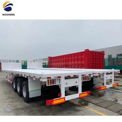 Μεταφορά εμπορευματοκιβωτίων 40ft 3 άξονες Flatdeck Semi Trailer με 13ton Άξονες Χάλυβα υλικό