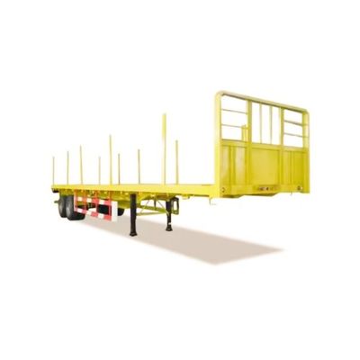 Wosheng Flat Bed Truck Trailer με 3.5 &quot;90mm King Pin και 28t βαρύ φορτίο προσγείωσης