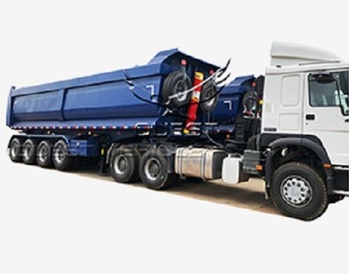 Wosheng Προσαρμοσμένο 3 άξονα Tri-Axle πίσω απορριμμένο ημιπροωθητήρα με μέγιστο ωφέλιμο φορτίο 40000 kg