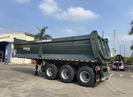 Wosheng Προσαρμοσμένο 3 άξονα Tri-Axle πίσω απορριμμένο ημιπροωθητήρα με μέγιστο ωφέλιμο φορτίο 40000 kg
