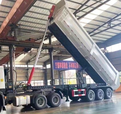 Προσαρμόσιμο 30-100T χωρητικότητα 4/3 άξονα Tipper Semi Trailers για την κατασκευή πίσω σκουπιδοτενεκέ