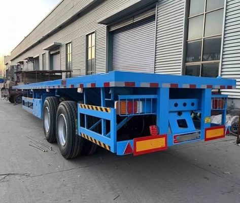 Wosheng Semi-Relayer 2/3 Άξονες Flatbed Container Truck Trailer με ελαστικά 12.00R22.5
