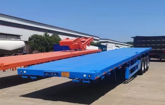 Μηχανική ανάρτηση 3 άξονες 20ft 40ft 45ft μεταγωγός εμπορευματοκιβωτίων Flatbed Semi-Relay