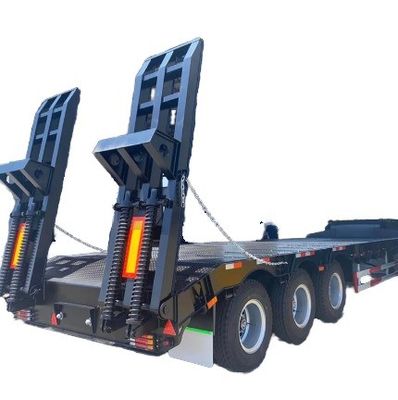 Πολλαπλά άξονα 3/4 60 80 100 τόνων Lowboy Lowbed Semi Trailer για φορτηγό και ανταγωνιστικό