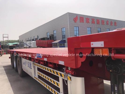 Q345b Κύρια δέσμη 3 άξονας Flat Bed Truck Semi Trailer King Pin 2.00 &quot; 50 / 90 για την αγορά
