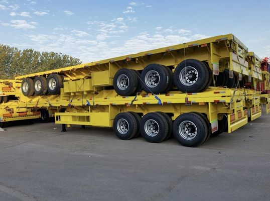 Q345b Κύρια δέσμη 3 άξονας Flat Bed Truck Semi Trailer King Pin 2.00 &quot; 50 / 90 για την αγορά
