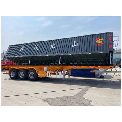 13000*2550*2900mm Προσαρμοσμένο υδραυλικό πλευρικό κατεβάστρα Dump Semi Trailer για ρυμουλκούμενο φορτηγών