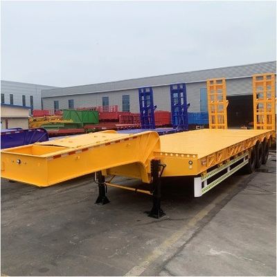 Τροχαίο ρυμουλκούμενο 3/4 άξονας βαρέος lowboy lowbed semi trailer για μεταφορά εξορυκτών
