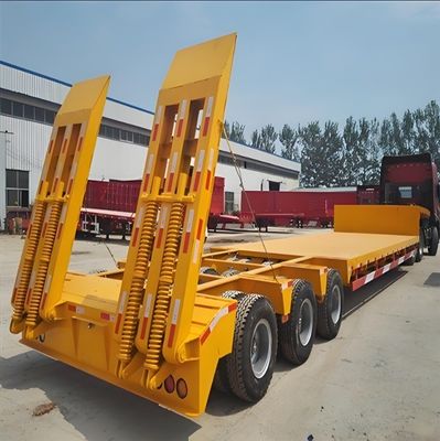Wosheng 3 άξονες 50-100 τόνους χαμηλό αγόρι χαμηλό κρεβάτι φορτηγό ημιαμοκίνητο με 13000x3000x3300