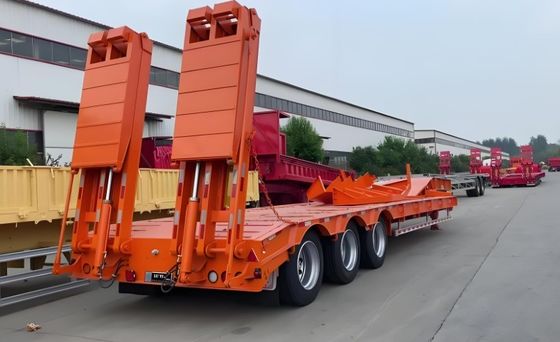 Wosheng 3 άξονες 50-100 τόνους χαμηλό αγόρι χαμηλό κρεβάτι φορτηγό ημιαμοκίνητο με 13000x3000x3300