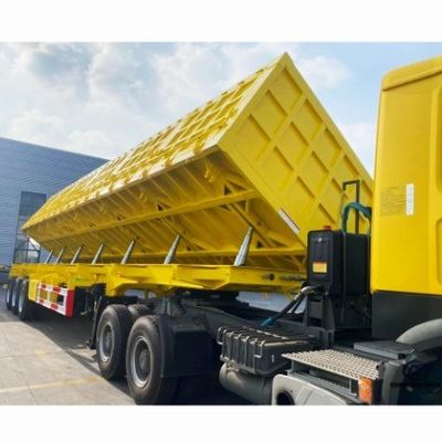 13T 3 άξονες Wosheng Light Type Side Wall Dump Semi Trailer για μεταφορά άμμου από χαλίκι