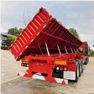 13T 3 άξονες Wosheng Light Type Side Wall Dump Semi Trailer για μεταφορά άμμου από χαλίκι