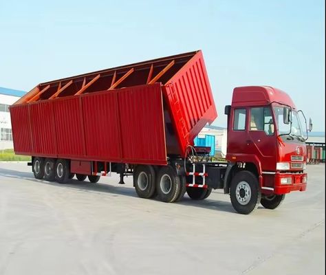 13T 3 άξονες Wosheng Light Type Side Wall Dump Semi Trailer για μεταφορά άμμου από χαλίκι