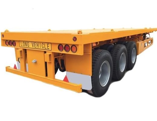 2 άξονες Flatbed Container Truck Semi Trailer για μεταφορά εμπορευματοκιβωτίων 20ft 40ft