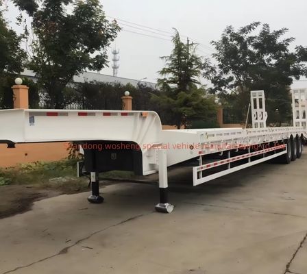 Καθαρό κρεβάτι κοντέινερ Τάξι Loader Lowboy Semi-Terrailer για τη μεταφορά βαρέων φορτίων