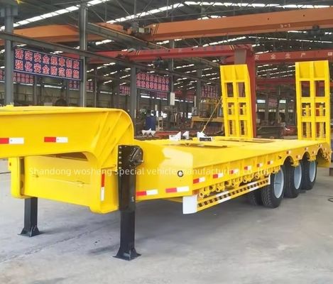 Μέγιστο ωφέλιμο φορτίο 30 τόνων Wosheng Semi-trailer χαμηλής κλίμακας για τη μεταφορά βαρέων οχημάτων/εξοπλισμού