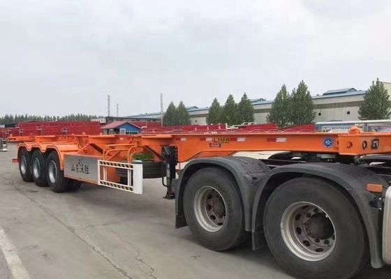 Μέγιστο ωφέλιμο φορτίο 30000 kg 3 άξονες Ατσάλινος οστρακοειδής ημιπροκατασκευή για μεταφορά εμπορευματοκιβωτίων