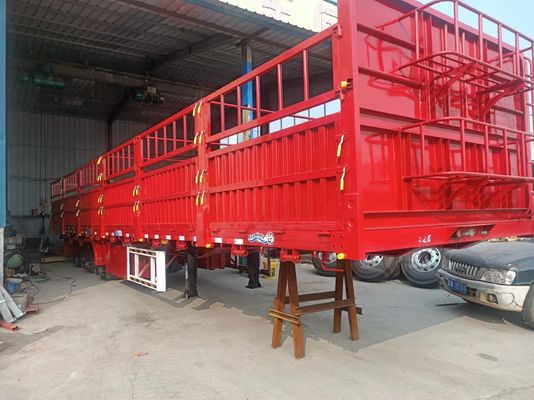 Q345B κύρια δέσμη 3/4 άξονας 7,5 τόνους 12,4m πλευρικός φράχτης ημι-ρυμουλκούμενο για προσαρμογή φορτηγών