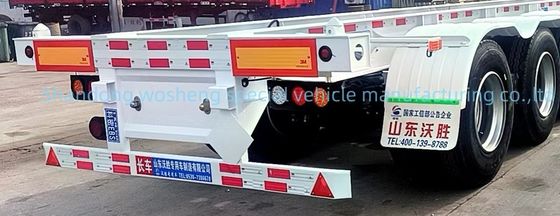 Μέγιστη χωρητικότητα 60T 40FT εμπορευματοκιβώτιο ατσάλινου ρυμουλκούμενου 3 άξονα σκελετός ημιρυμουλκούμενο
