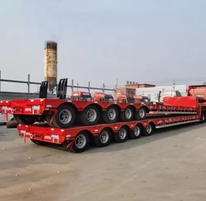 Μεταφορές βαρέων εξοπλισμού Wosheng Low Boy Truck Trailers με 3/4/5/6/7 Άξονες
