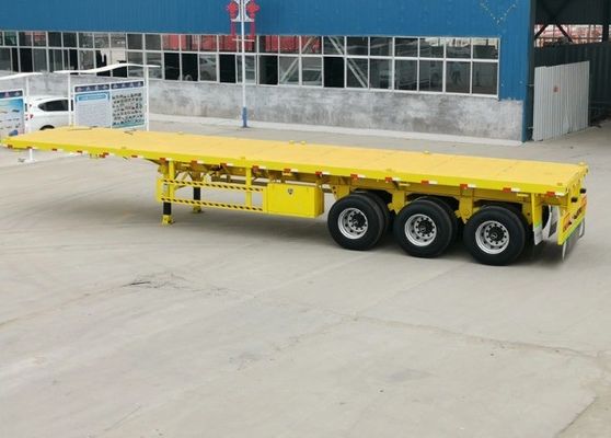 50 τόνους 3 άξονες Κωνσταντίνος Τροχόφορο Flatbed Semi Trailers με Q345B Χάλυβα ωφέλιμο φορτίο εξατομικευμένο