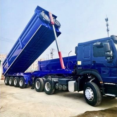 3 άξονες 9800x2500x3500mm ρυμουλκούμενο απορριμμάτων υδραυλική οπίσθια κλίση για τη μεταφορά χύδην εμπορευμάτων