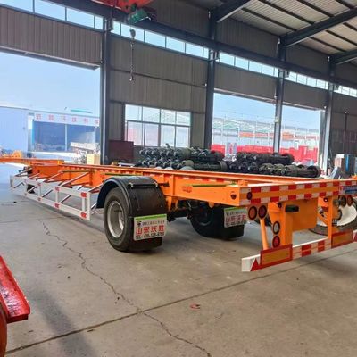 20FT 40FT βαρύ 3 άξονες ατσάλι Chassis Σκελετό Semi Trailers με μηχανική ανάρτηση