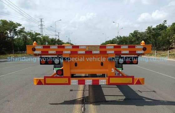 20FT 40FT βαρύ 3 άξονες ατσάλι Chassis Σκελετό Semi Trailers με μηχανική ανάρτηση