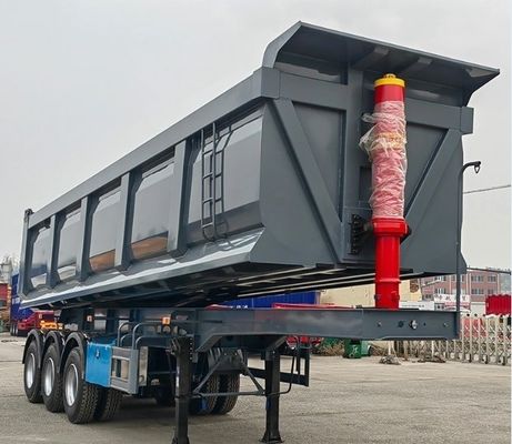 60 τόνων πίσω ρυμουλκούμενο ανθεκτικό και ασφαλές ρυμουλκούμενο φορτηγού με μηχανική ανάρτηση