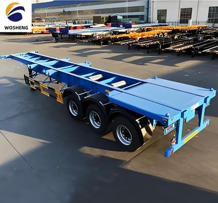 Μέγιστο ωφέλιμο φορτίο 30000 kg 12,4m 3 άξονας 40ft ρυμουλκούμενο φορτηγού σκελετός σκελετός ημιρυμουλκούμενο