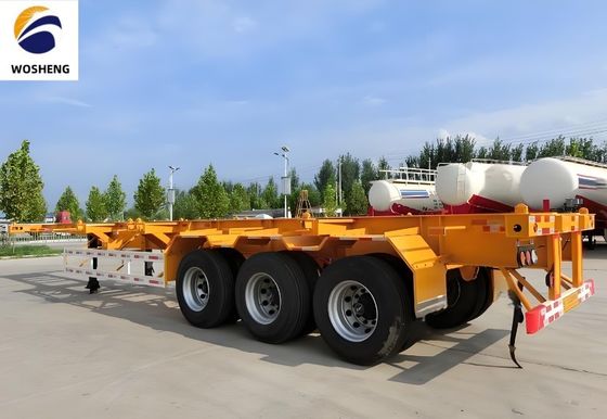 Μέγιστο ωφέλιμο φορτίο 30000 kg 12,4m 3 άξονας 40ft ρυμουλκούμενο φορτηγού σκελετός σκελετός ημιρυμουλκούμενο