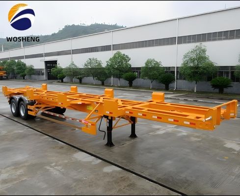 Μέγιστο ωφέλιμο φορτίο 30000 kg 12,4m 3 άξονας 40ft ρυμουλκούμενο φορτηγού σκελετός σκελετός ημιρυμουλκούμενο
