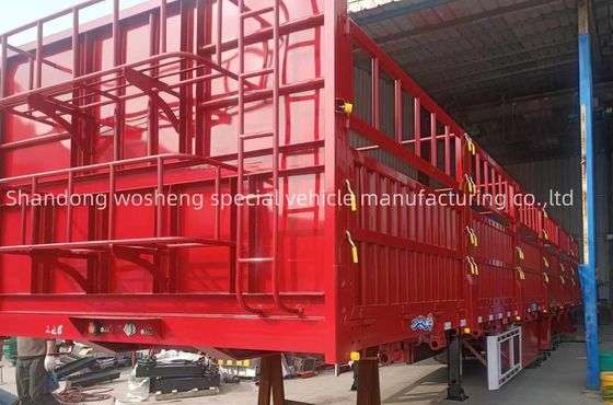 WS 60T 3 άξονες Χάλυβα High Side Φράχτης ημιπροωθητήρα για βαρύ φορτίο μεταφοράς προσιτό
