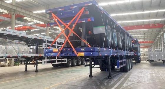 40 ft 2 3 άξονες Flatbed Semi-Relay Heavy-Duty και ανθεκτικά Flatbed Trailers για φορτηγά