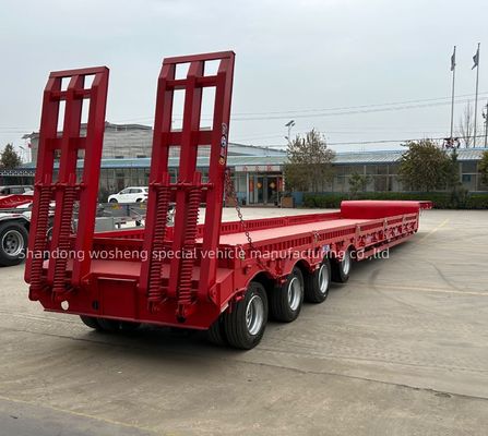 20ft/40ft Container Lowbed Semi Trailer για Wosheng 3/4/5/6 Άξονες και βαρύ εξοπλισμό