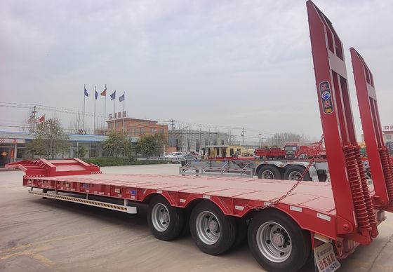20ft/40ft Container Lowbed Semi Trailer για Wosheng 3/4/5/6 Άξονες και βαρύ εξοπλισμό