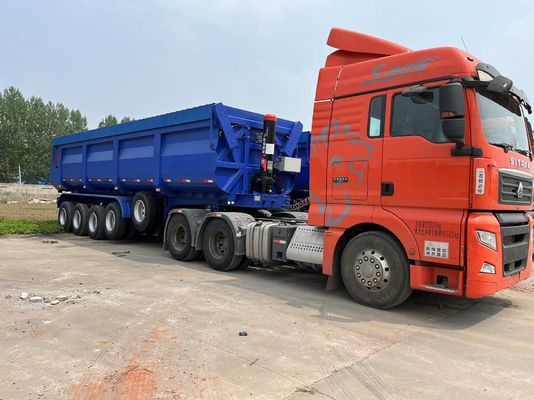 Οπίσθια στάθμη υδραυλικού τύπου U End Tipper Semi Truck Trailer Front Axle Lift 4 Axle