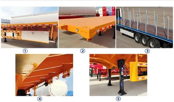 90 mm*13 mm*10 layer Leaf Spring Flatbed Semi-Trailer με 28 τόνους βαρύ σύστημα προσγείωσης