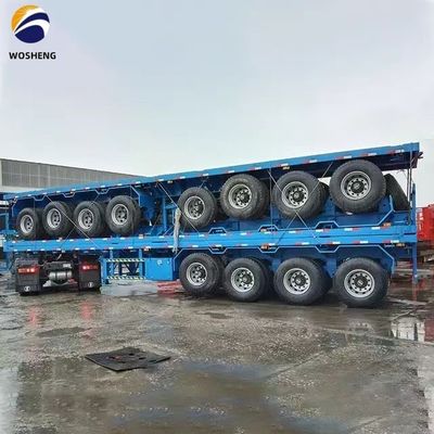 40 FT 2 3 άξονες επιφανειακό ημιφορτηγό ρυμουλκούμενο με μηχανική ανάρτηση και ελαστικά 12R22.5