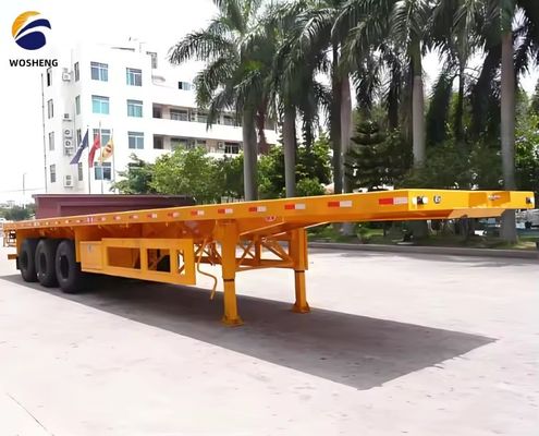 Τροχαίο ρυμουλκούμενο 40ft πλατύκλιτο εμπορευματοκιβώτιο ημιρυμουλκούμενο με Q345B κύρια δέσμη προσαρμοσμένη