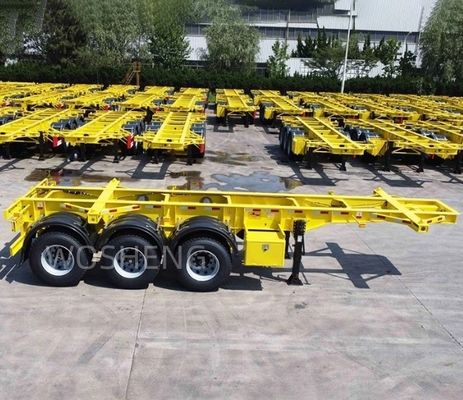 Μηχανική ανάρτηση Wosheng 3 άξονας 20FT 40FT δοχείο υπόστρωμα Σκελετό ημιπροκατασκευή