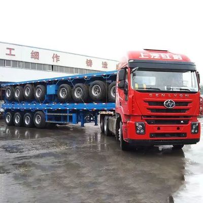 Wosheng 2/3 Άξονες Συσκευαστή Flatbed Semi-Relayer 20FT 40FT για μεταφορά μεγάλων αποστάσεων